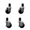 Service Caster 3.5'' Hard Rubber Wheel Swivel 1-3/4'' Expand Stem Caster Set 2 Brakes, 4PK SCC-EX20S3514-HRS-2-TLB-2-134 - alternate 1
